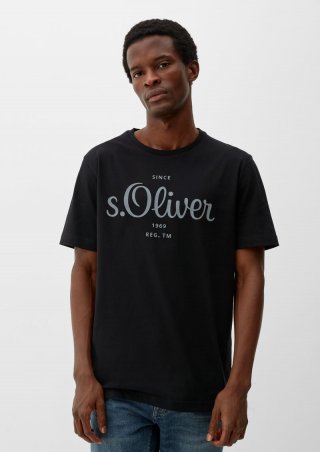 s.Oliver Labelshirt aus Jersey - schwarz