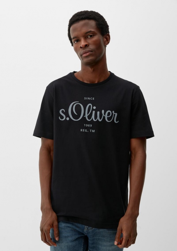 s.Oliver Labelshirt aus Jersey - schwarz