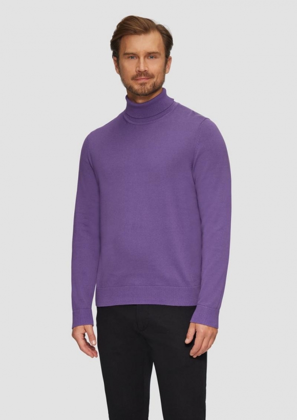 s.Oliver Rollkragenpullover aus Baumwolle - lila