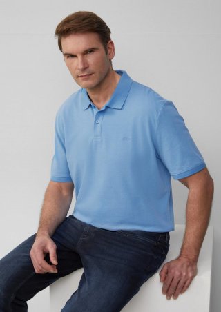 s.Oliver Poloshirt mit Logo-Stickerei - blau