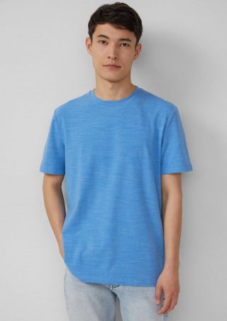 s.Oliver Meliertes T-Shirt aus Baumwollmix - royalblau