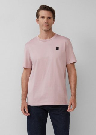 s.Oliver T-Shirt aus merzerisierter Baumwolle mit Label-Patch - zartrosa
