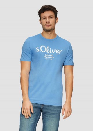 s.Oliver T-Shirt mit Logo-Print - royalblau
