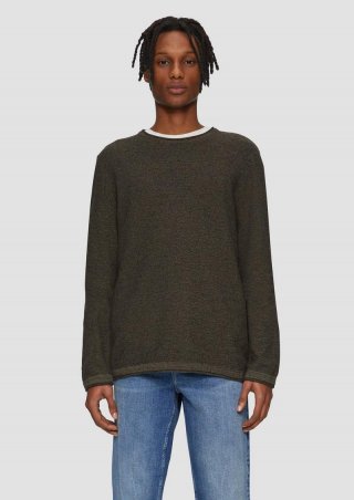 s.Oliver Strickpullover aus Melangegarn - schwarz