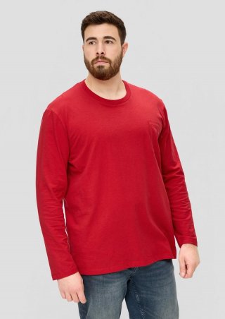 s.Oliver Longsleeve mit Flammgarnstruktur - chilirot