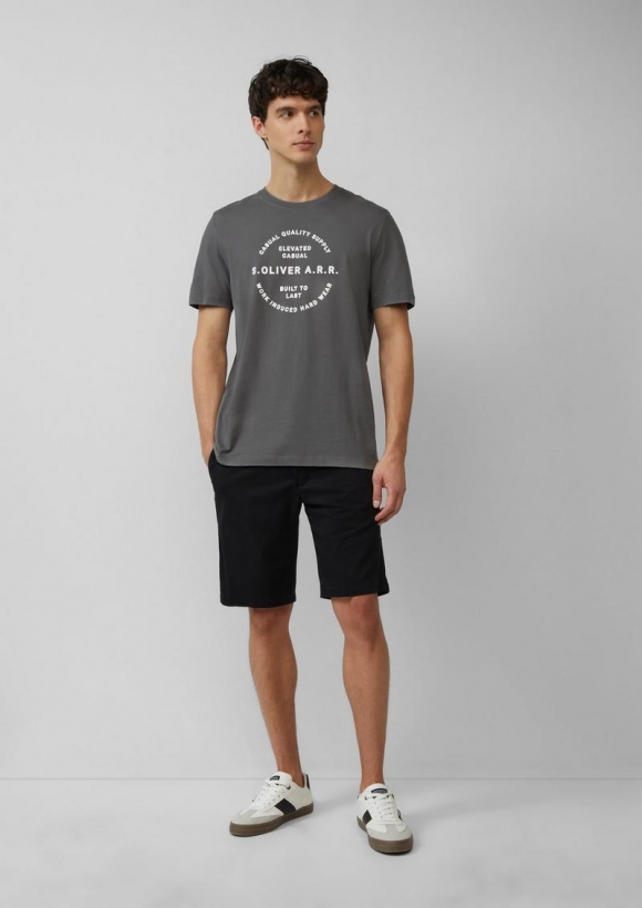 s.Oliver Phoenix: Chino-Shorts aus Baumwollstretch - schwarz