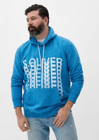 s.Oliver Hoodie mit Frontprint - türkisblau