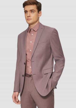 s.Oliver s.O PURE: Slim-Fit-Sakko aus Viskosestretch - zartrosa