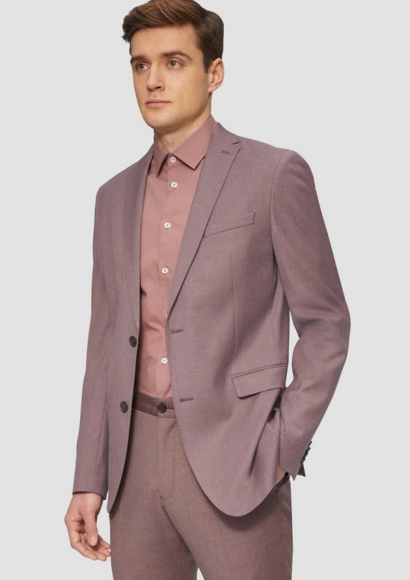 s.Oliver s.O PURE: Slim-Fit-Sakko aus Viskosestretch - zartrosa