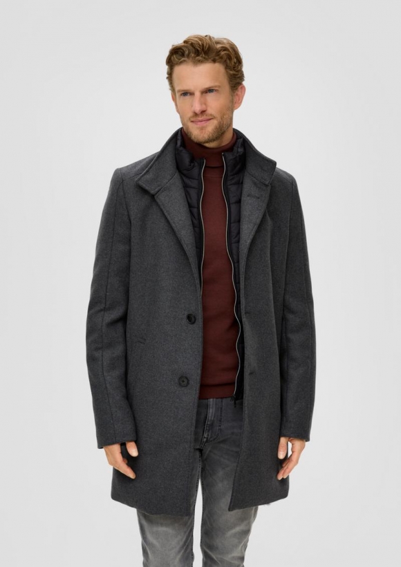 s.Oliver Mantel mit fixiertem Insert - dunkelgrau s.Oliver Mantel mit fixiertem Insert - dunkelgrau