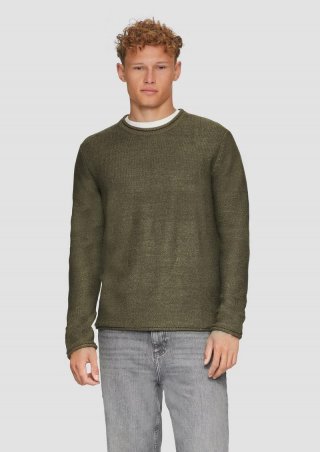 s.Oliver Strickpullover mit Rollkante - olivgrün