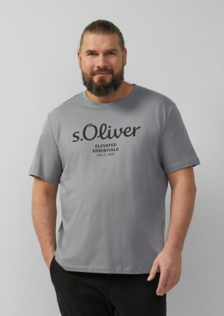 s.Oliver T-Shirt mit Logo-Print - taubengrau