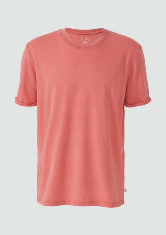 s.Oliver Gewaschenes Basic-T-Shirt - papaya
