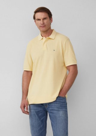 s.Oliver Poloshirt mit kleinem Labelpatch - hellgelb
