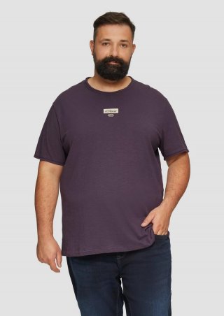 s.Oliver T-Shirt mit Flammgarnstruktur - aubergine