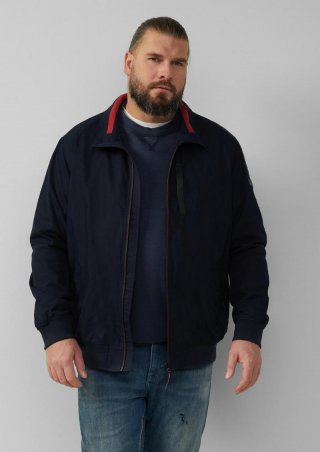 s.Oliver Outdoor-Jacke mit Stehkragen und Kontrast-Details - navy