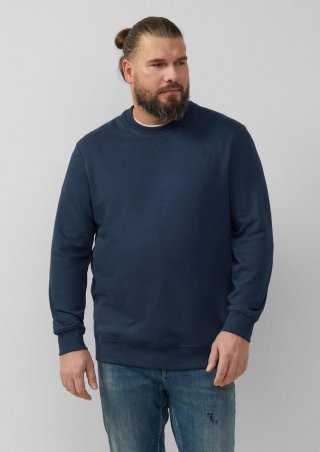 s.Oliver Sweatshirt mit Label-Stickerei - tiefblau