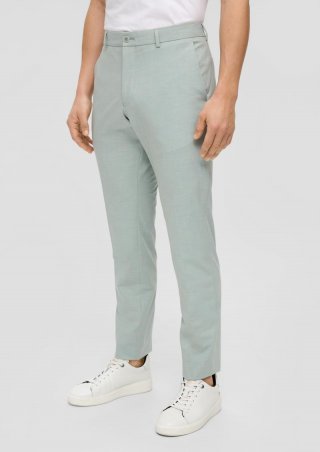 s.Oliver s.O PURE: Anzughose aus Stretch-Fabric - salbeigrün