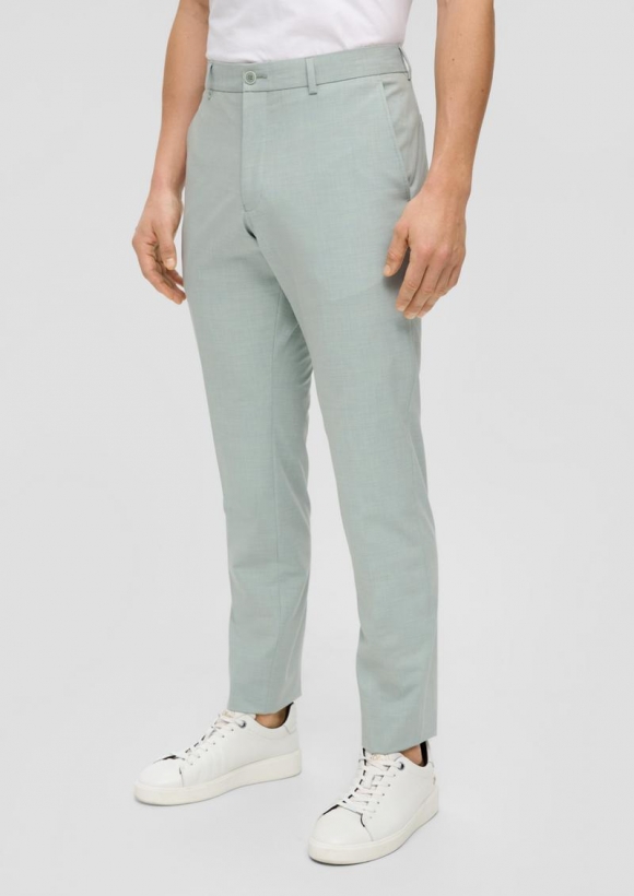 s.Oliver s.O PURE: Anzughose aus Stretch-Fabric - salbeigrün