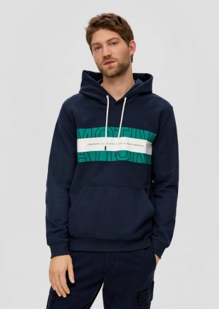 s.Oliver Kapuzenpullover mit Labelprint - navy