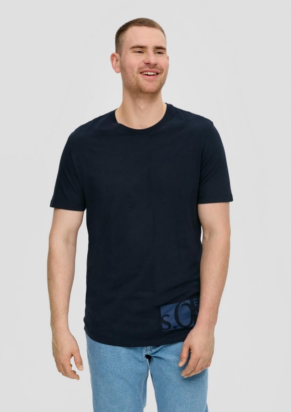 s.Oliver T-Shirt mit Logo-Patch - navy