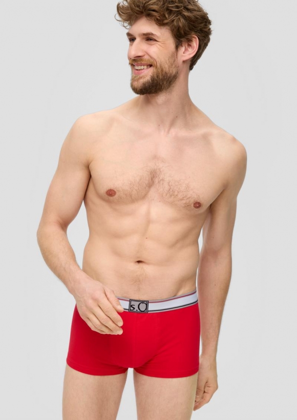 s.Oliver Baumwoll-Boxershorts im 3er-Pack - rot