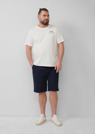 s.Oliver Shorts aus Baumwollstretch mit Waschung - navy