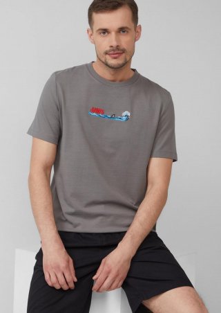 s.Oliver T-Shirt aus Heavy Jersey mit Jaws© UCS LLC Artwork - grau meliert