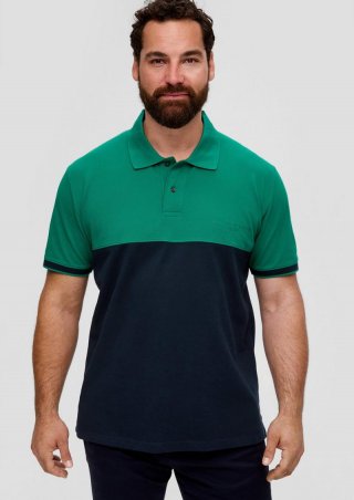 s.Oliver Poloshirt mit Statement-Print - smaragd