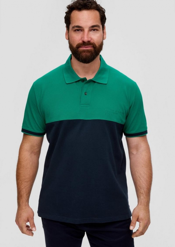 s.Oliver Poloshirt mit Statement-Print - smaragd