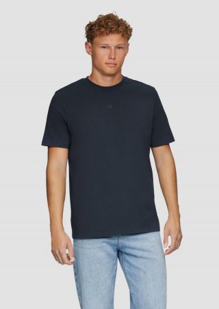 s.Oliver T-Shirt mit Logodruck - dunkelblau