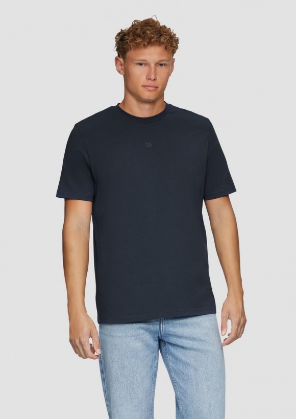 s.Oliver T-Shirt mit Logodruck - dunkelblau