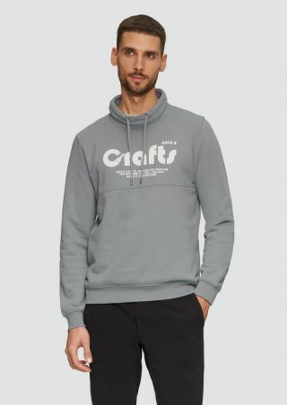 s.Oliver Sweatshirt mit Frontprint und Snood-Kragen - schiefergrau