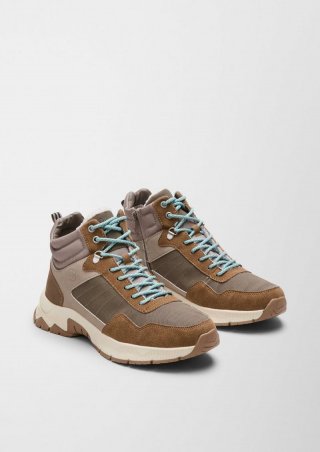 s.Oliver Sneaker im Materialmix - dunkelbraun