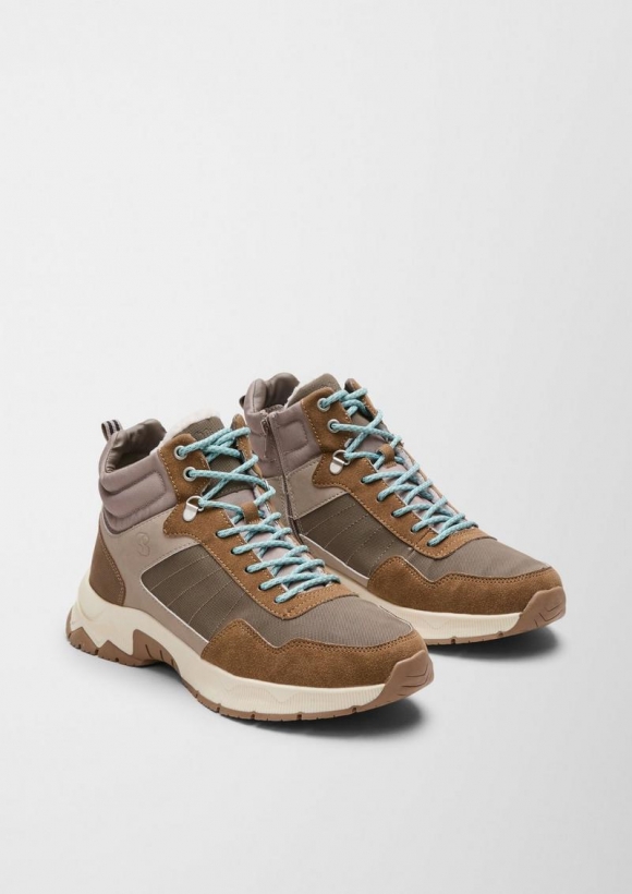 s.Oliver Sneaker im Materialmix - dunkelbraun