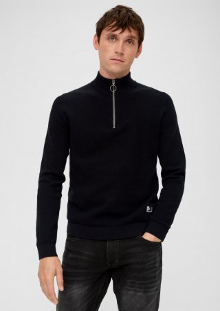 s.Oliver Pullover aus Strukturstrick - schwarz