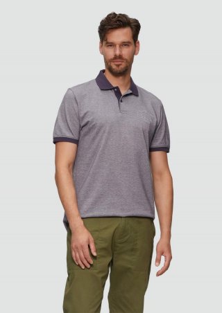 s.Oliver Poloshirt aus Baumwollpiqué mit Kontrast-Details - flieder