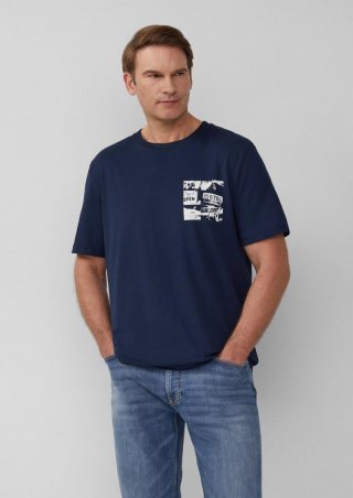 s.Oliver T-Shirt mit Artwork - tiefblau