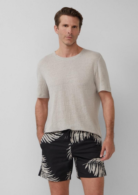 s.Oliver Badeshorts mit Eingrifftaschen und Reißverschluss - schwarz