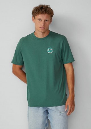 s.Oliver T-Shirt mit kleinem Print - tannengrün