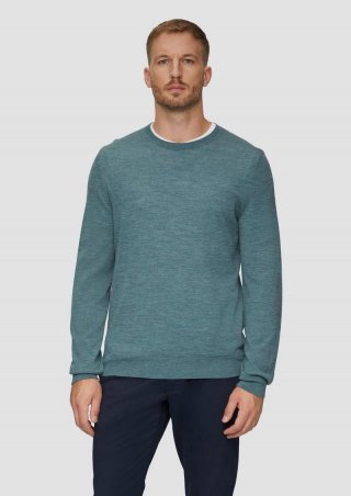 s.Oliver Feinstrickpullover aus reiner Merinowolle - petrol