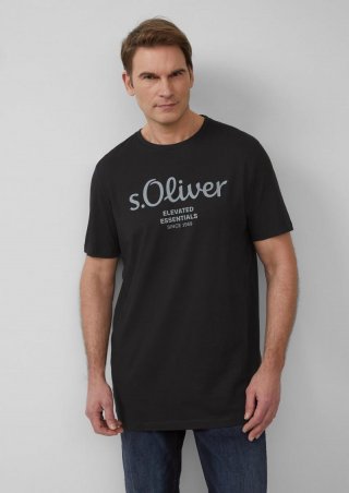 s.Oliver T-Shirt mit Logo-Print - schwarz