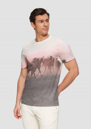 s.Oliver Baumwoll-T-Shirt mit Fotoprint - weiß