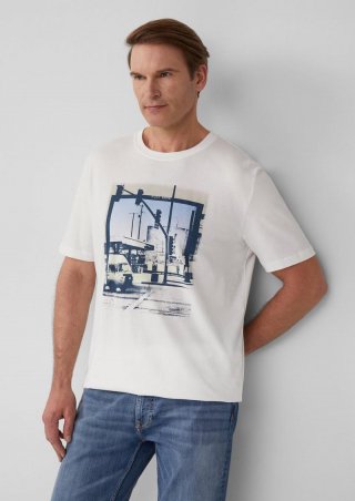 s.Oliver T-Shirt aus Baumwolle mit Fotoprint - weiß