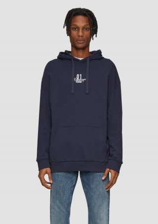 s.Oliver Kapuzen-Sweatshirt mit Frontprint - tiefblau