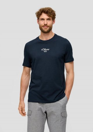 s.Oliver T-Shirt mit Logo-Print - navy