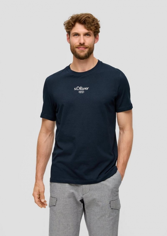 s.Oliver T-Shirt mit Logo-Print - navy