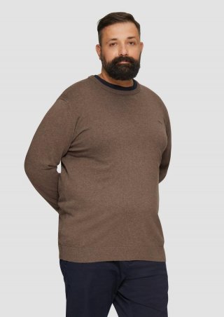 s.Oliver Strickpullover mit Crewneck - cognac
