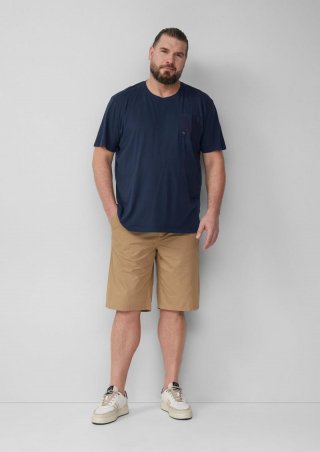 s.Oliver Relaxed-Fit-Bermuda mit Minimalmuster und Elastikbund - sandstein