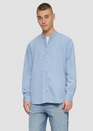 s.Oliver Regular Fit: Gewaschenes Hemd mit Stickerei - blassblau